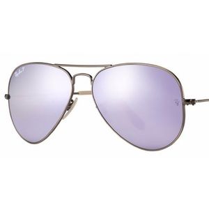 Ray-Ban Polarized Aviators - Purple & Gold